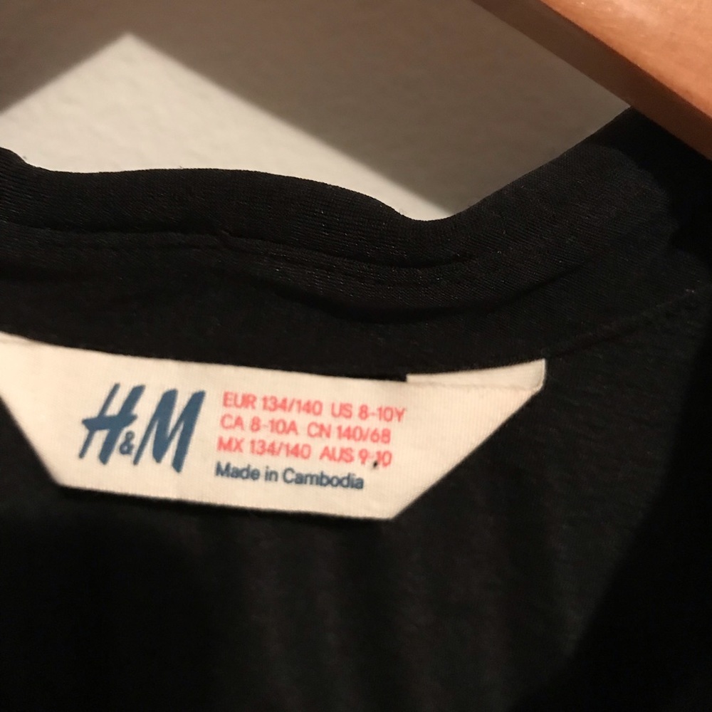 (SOLD) H & M Girls Black Sheer Button Down Top 8 - Picture 5 of 6
